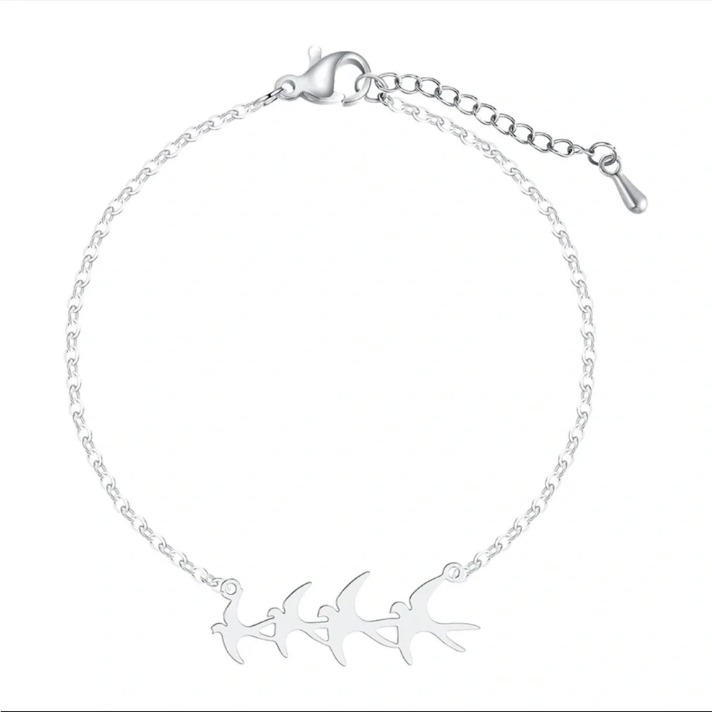 Silver Swallow Bird Bracelet